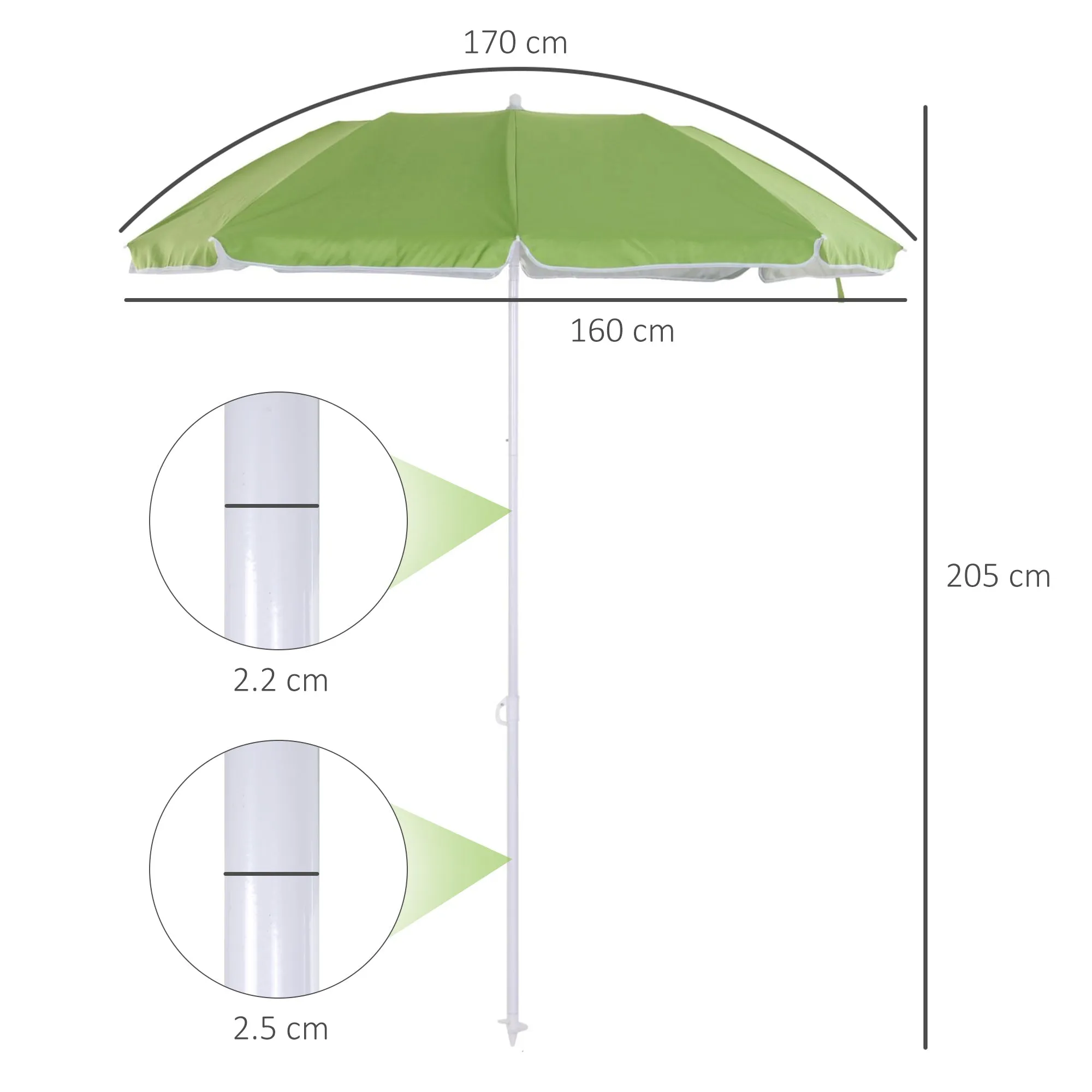 1.7m Beach Umbrella