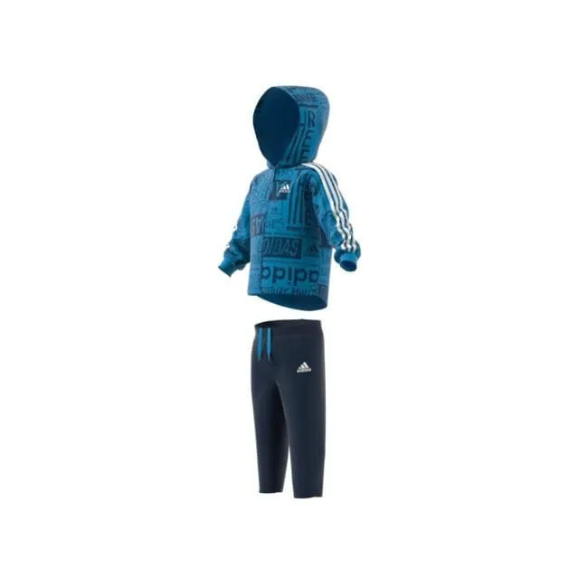 Adidas Infant Training Graphic Fleece Jogger Set Suits Blue/Navy