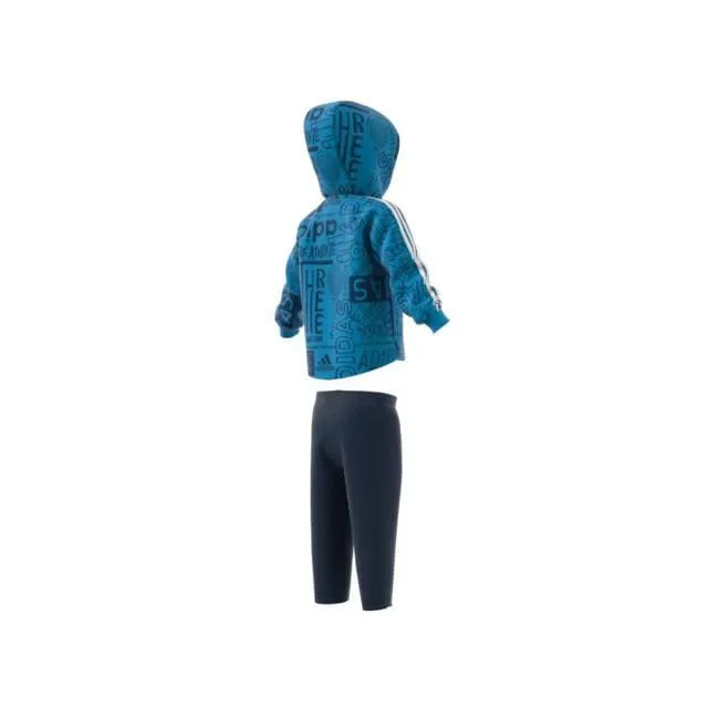 Adidas Infant Training Graphic Fleece Jogger Set Suits Blue/Navy