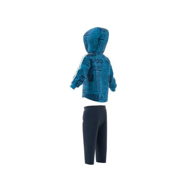 Adidas Infant Training Graphic Fleece Jogger Set Suits Blue/Navy