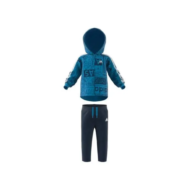 Adidas Infant Training Graphic Fleece Jogger Set Suits Blue/Navy