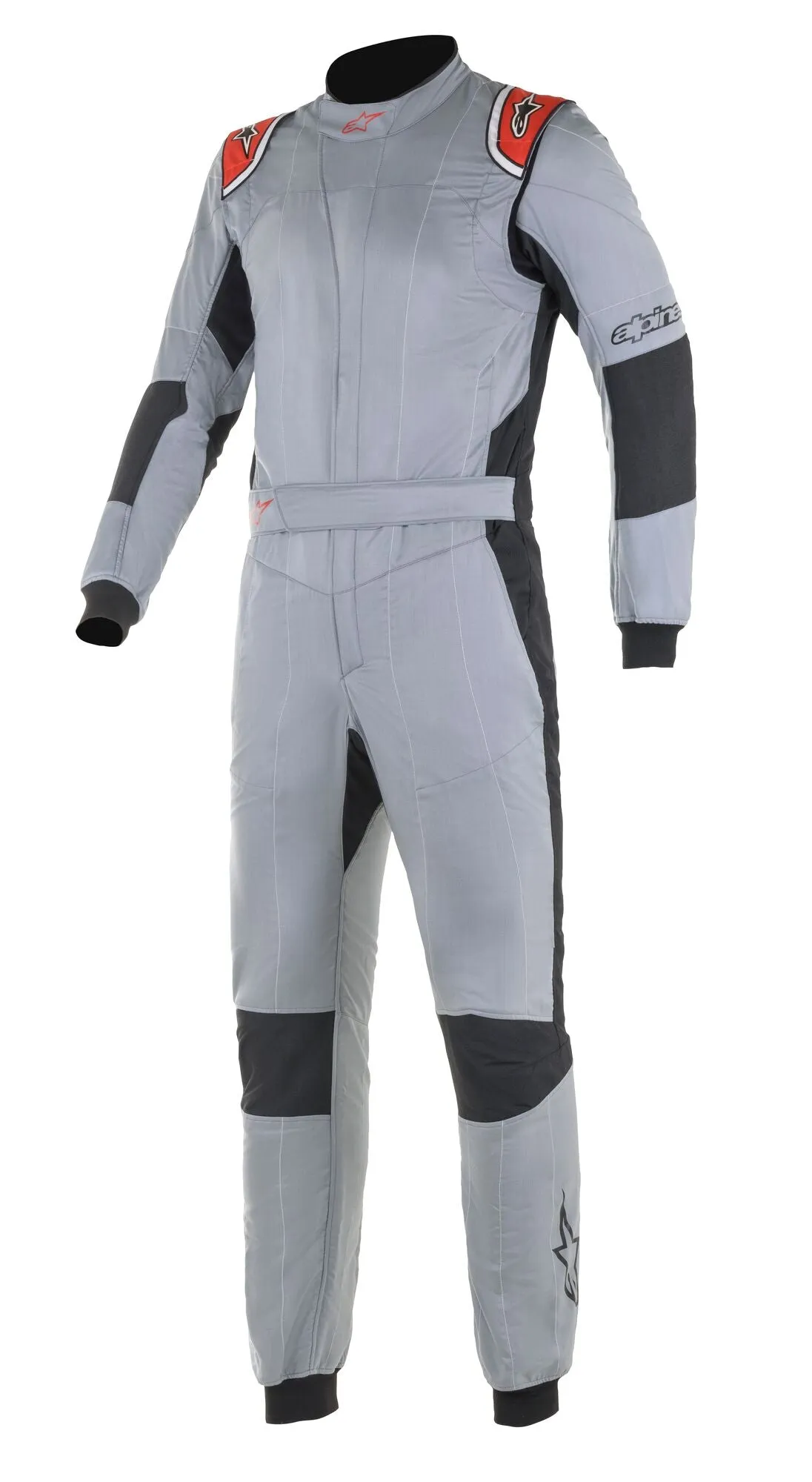 ALPINESTARS 3354020_9083_58 GP TECH v3 Racing suit, FIA 8856-2018, mid gray/red, Size 58