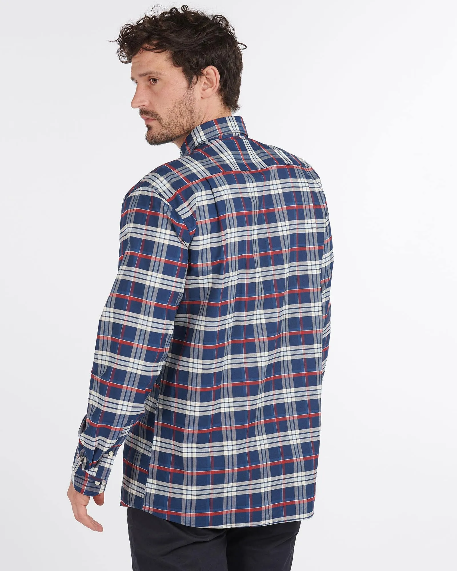 Barbour Barton Coolmax Performance Buttondown Collar Shirt in Navy