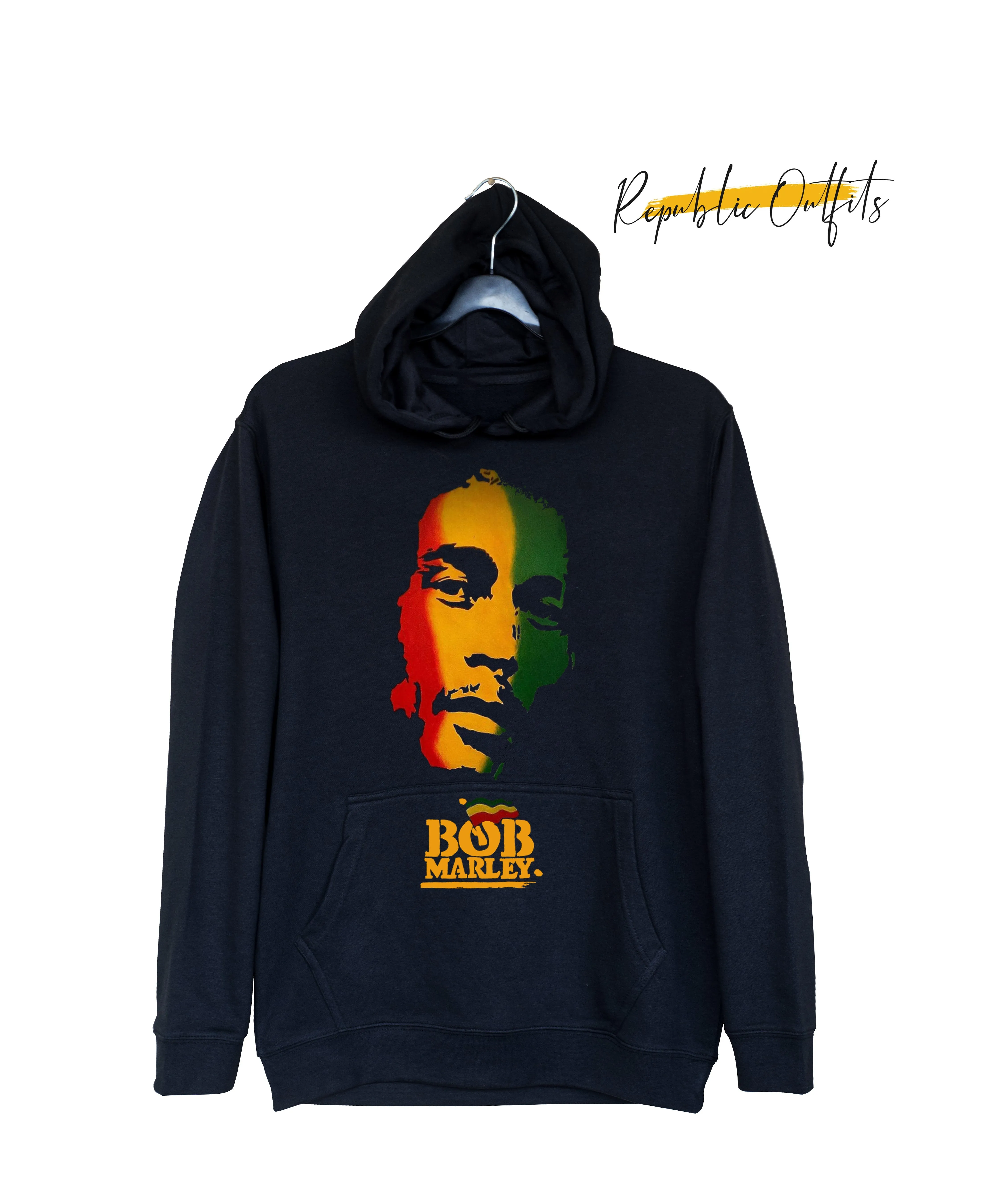 Bob Marley Country Flag Black Hoodies