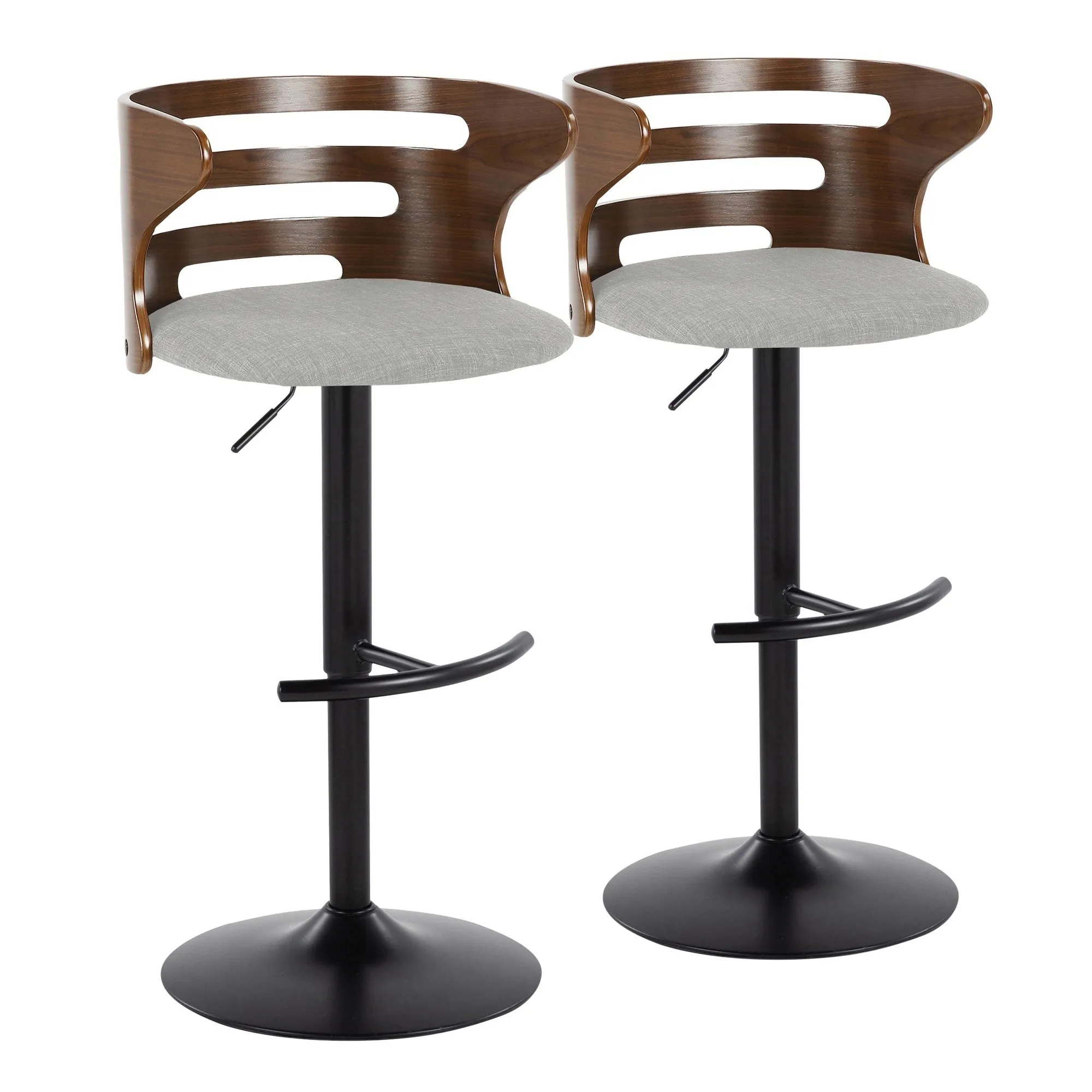 Cosi Adjustable Barstool - Set of 2 By LumiSource - BS-COSIFB-RT2 BKWLCHAR2