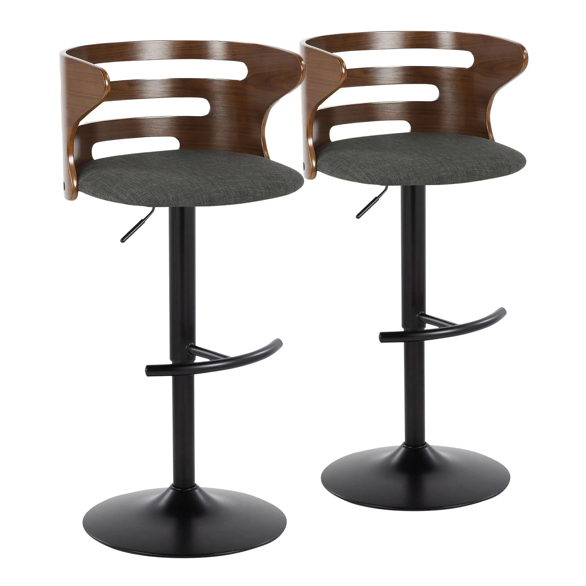 Cosi Adjustable Barstool - Set of 2 By LumiSource - BS-COSIFB-RT2 BKWLCHAR2