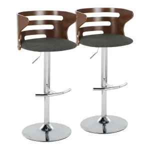 Cosi Adjustable Barstool - Set of 2 By LumiSource - BS-COSIFB-RT2 CHRWLCHAR2