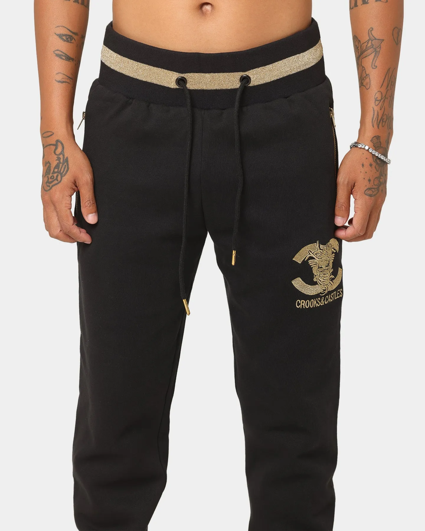 Crooks & Castles Medusa Track Pants Black/Gold