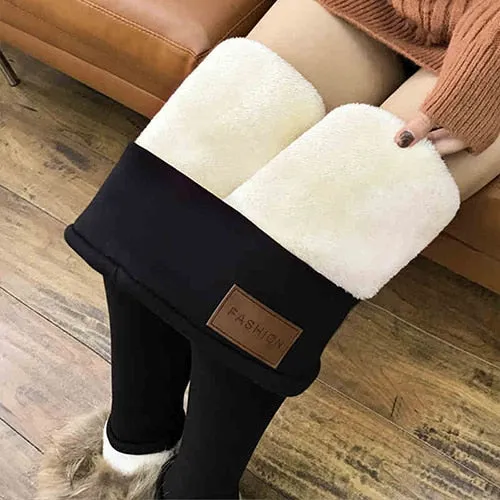 High Waist 12%Spandex Warm Pants Winter Skinny Thick Velvet Fleece Girl Leggings Women Trousers Pants