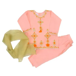 Infant Girls 3Pcs Fancy Rangoli - Peach