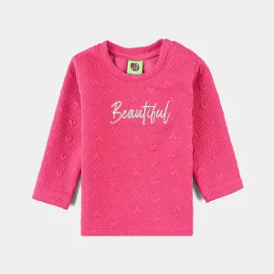 Infant Girls Sherpa Sweatshirt Beautiful-Hot Pink