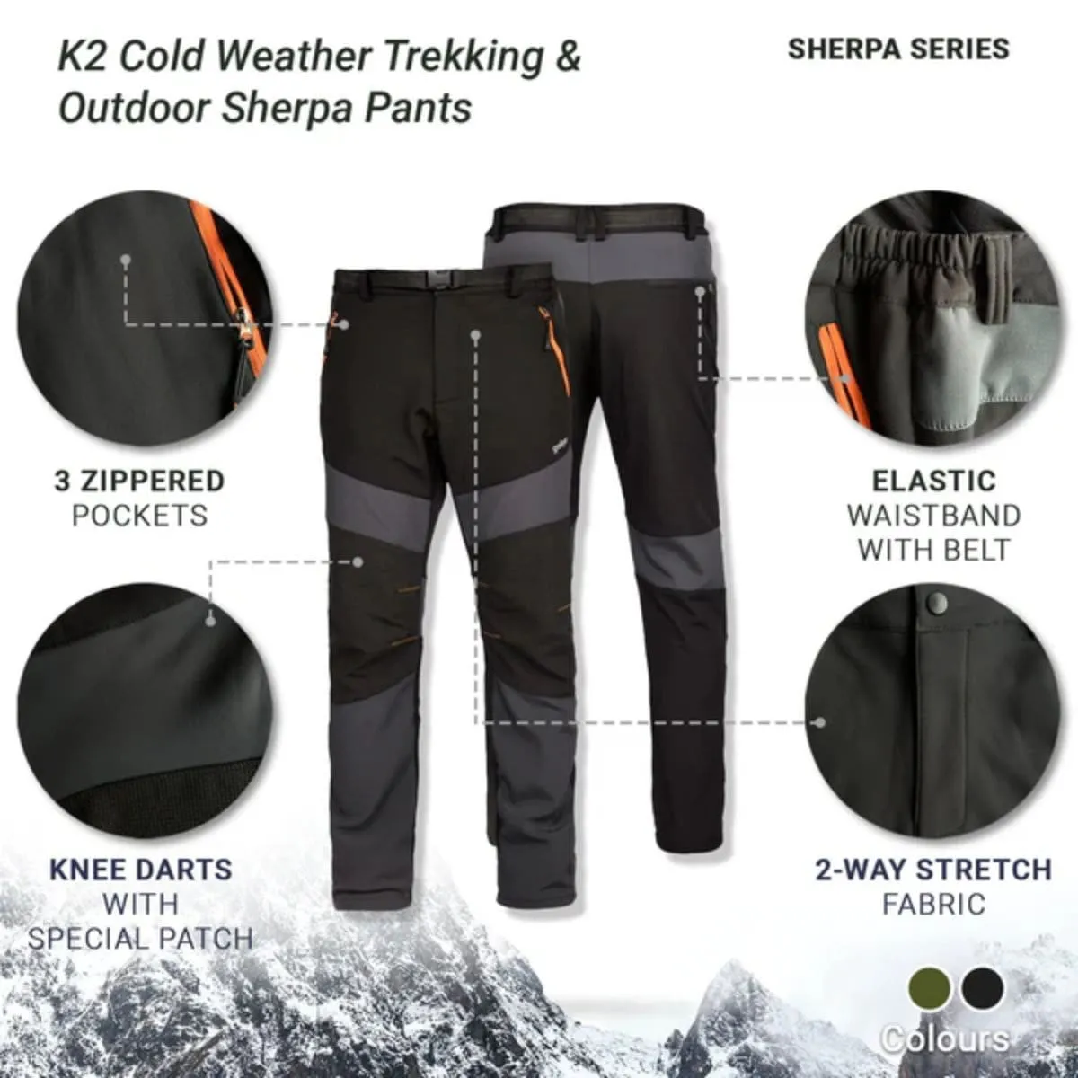 K2 Cold Weather Trekking & Outdoor Pants- Sherpa Series