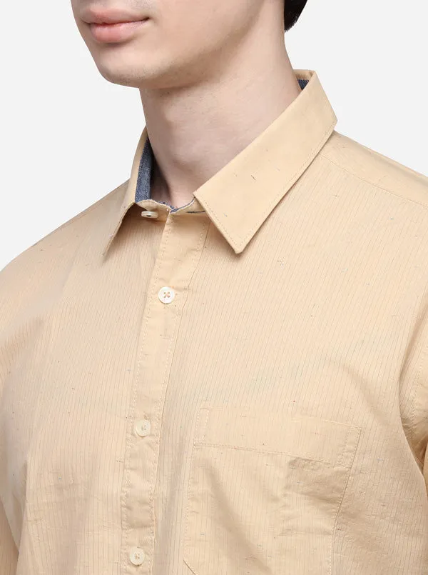 Khaki Classic Fit Solid Casual Shirt | Greenfibre