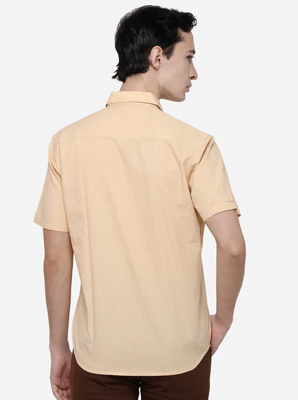 Khaki Classic Fit Solid Casual Shirt | Greenfibre