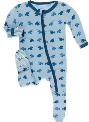 KicKee Pants Pond Angler Fish Zippered Footie Pajama