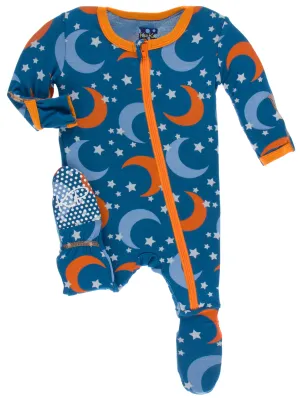 KicKee Pants Twilight Moon and Stars Footie with Zipper