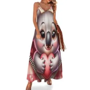 Koala Spaghetti Strap Ankle-Length Dress Long dress