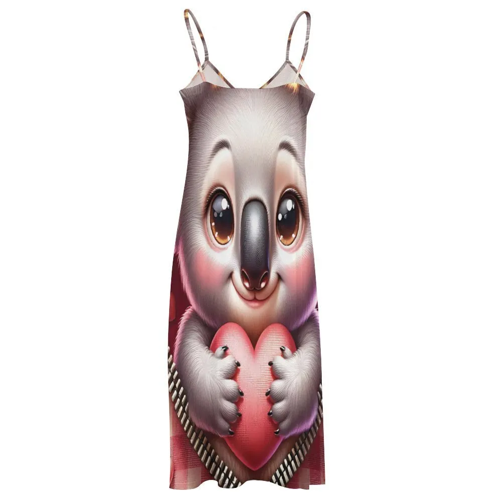 Koala Spaghetti Strap Ankle-Length Dress Long dress