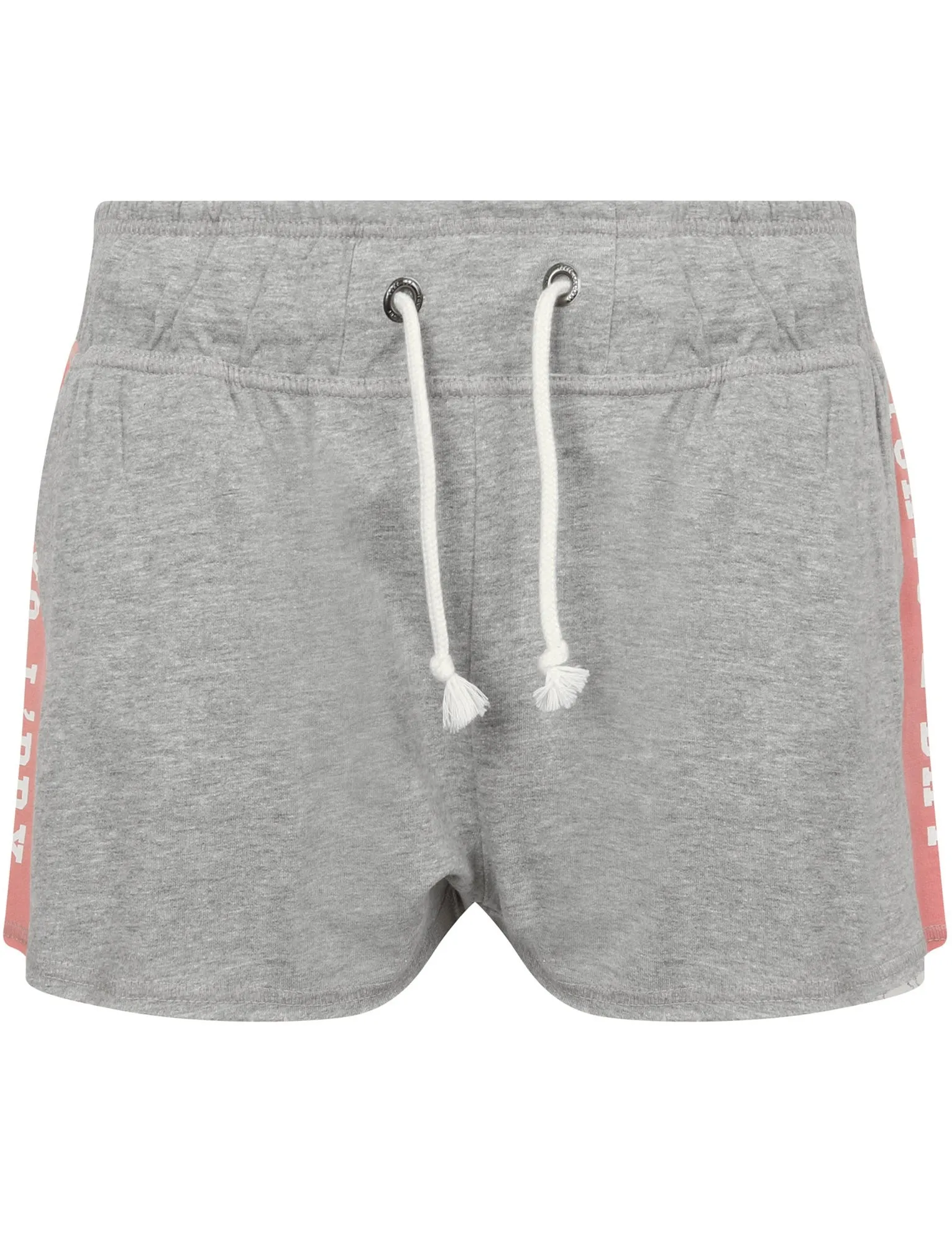 Lois Loopback Fleece Sweat Shorts with Printed Side Panels in Light Grey Marl - Tokyo Laundry