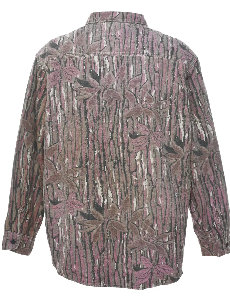 Long Sleeved Patterned Shirt - L