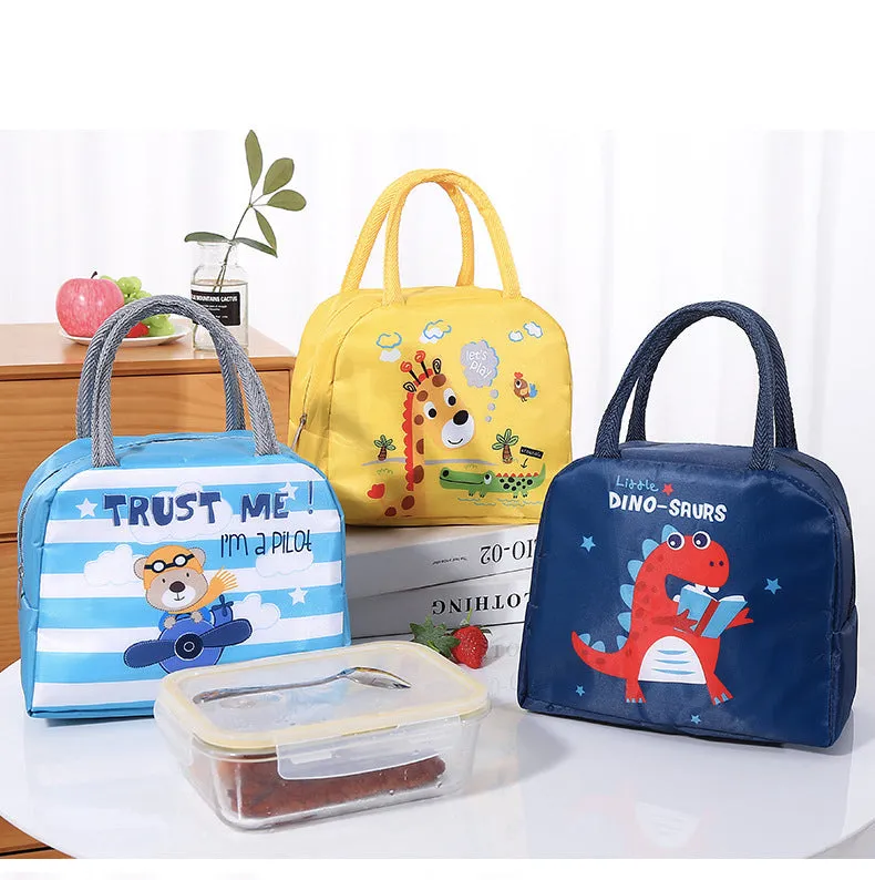 Lunch Box Insulated Bag Soft Leakproof Lunch Bag for Kids Men Women, Durable Thermal Lunch Pail for School Work Office | Fit 6 Cans-Pink Elephant