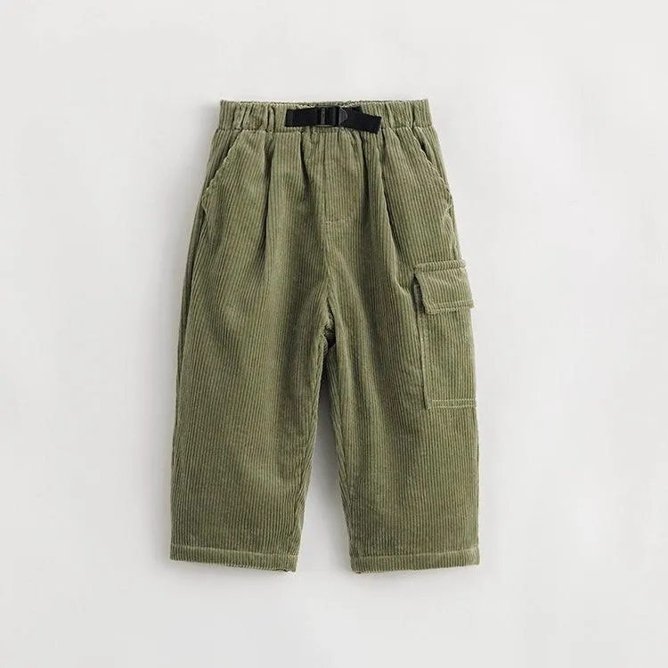 MARC & JANIE Boys Fleece-lined Cargo Corduroy Pants 231972