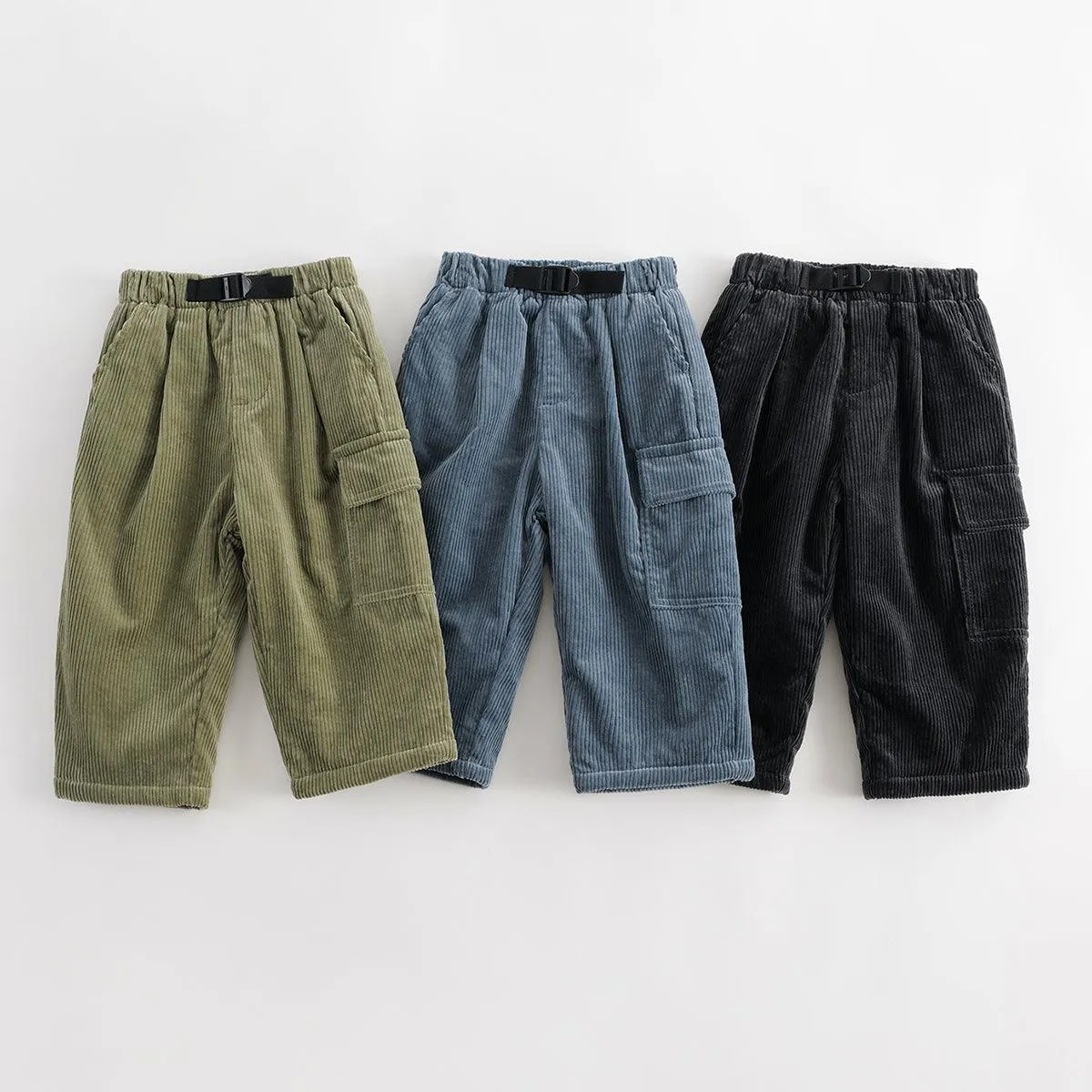 MARC & JANIE Boys Fleece-lined Cargo Corduroy Pants 231972