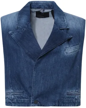 Mary Denim Vest in Bright Night