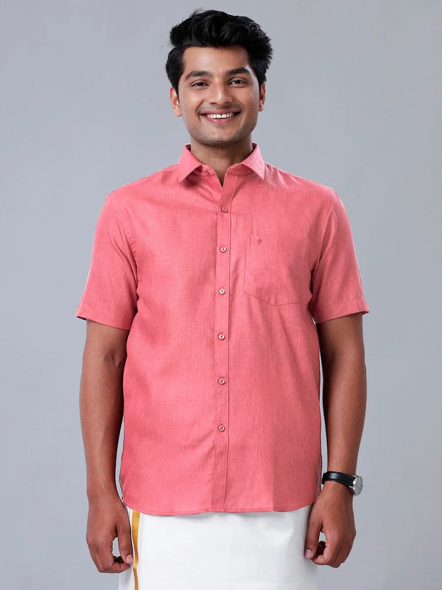 Men Cotton Blend Shirt Pink T26 TB3