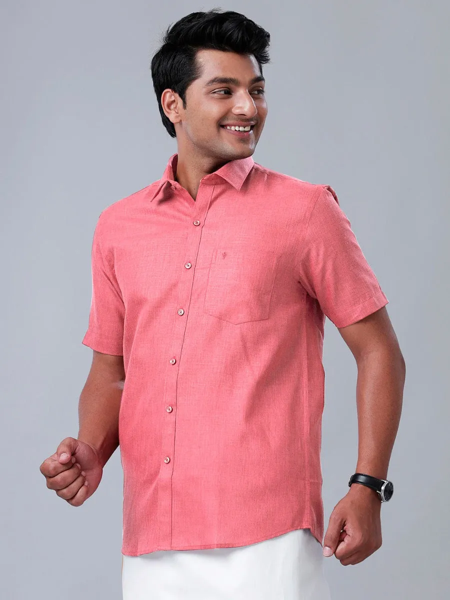 Men Cotton Blend Shirt Pink T26 TB3