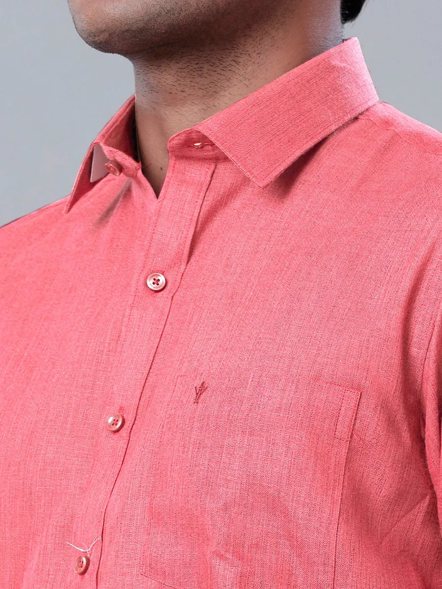 Men Cotton Blend Shirt Pink T26 TB3