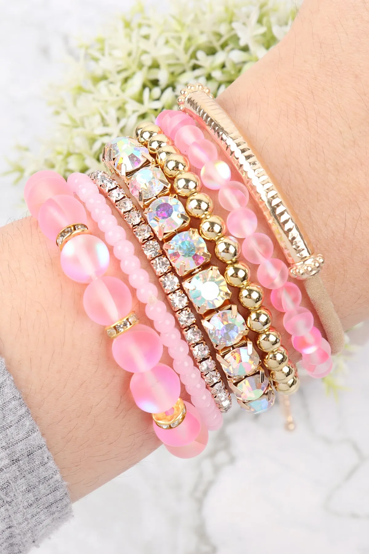 MERMAID GLASS STRETCH BRACELET SET