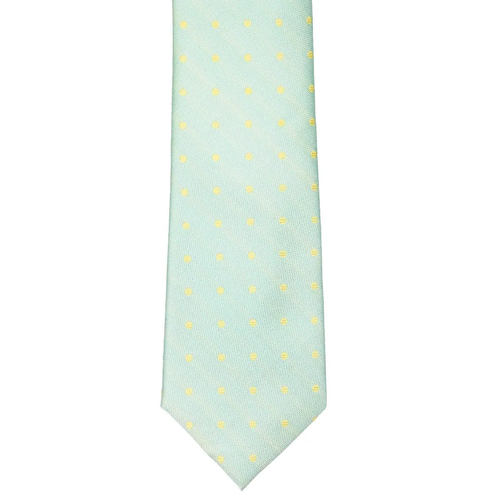 Moonlight Jade Highness Dot Silk Narrow Necktie, 3" Width