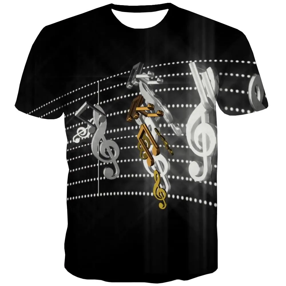 Music T-shirt Men Instrument T-shirts 3d Retro Tshirts Casual Electronic T-shirts Graphic