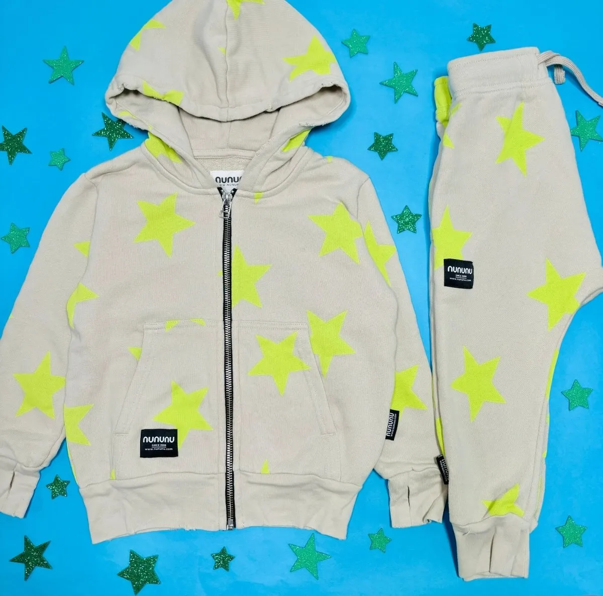 NEON STARS ZIP UP HOODIE (UNISEX)