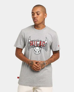 New Era Chicago Bulls Script T-Shirt Heather Grey