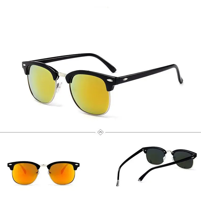 Outdoor Half Frame Retro Polarized Sunglasses