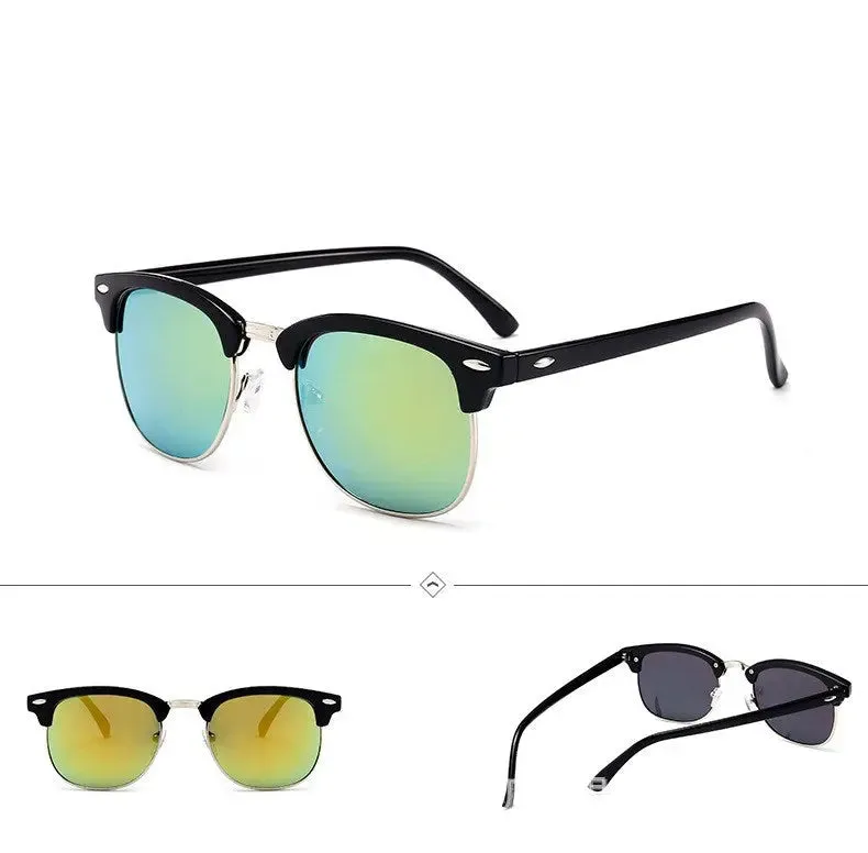 Outdoor Half Frame Retro Polarized Sunglasses