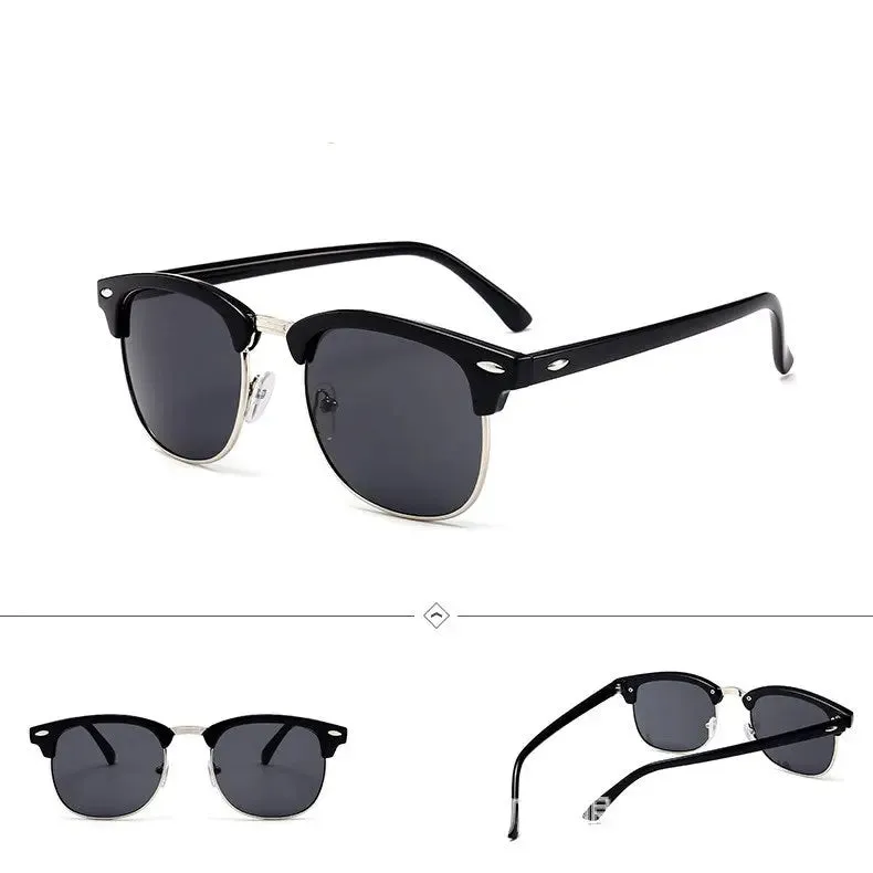 Outdoor Half Frame Retro Polarized Sunglasses