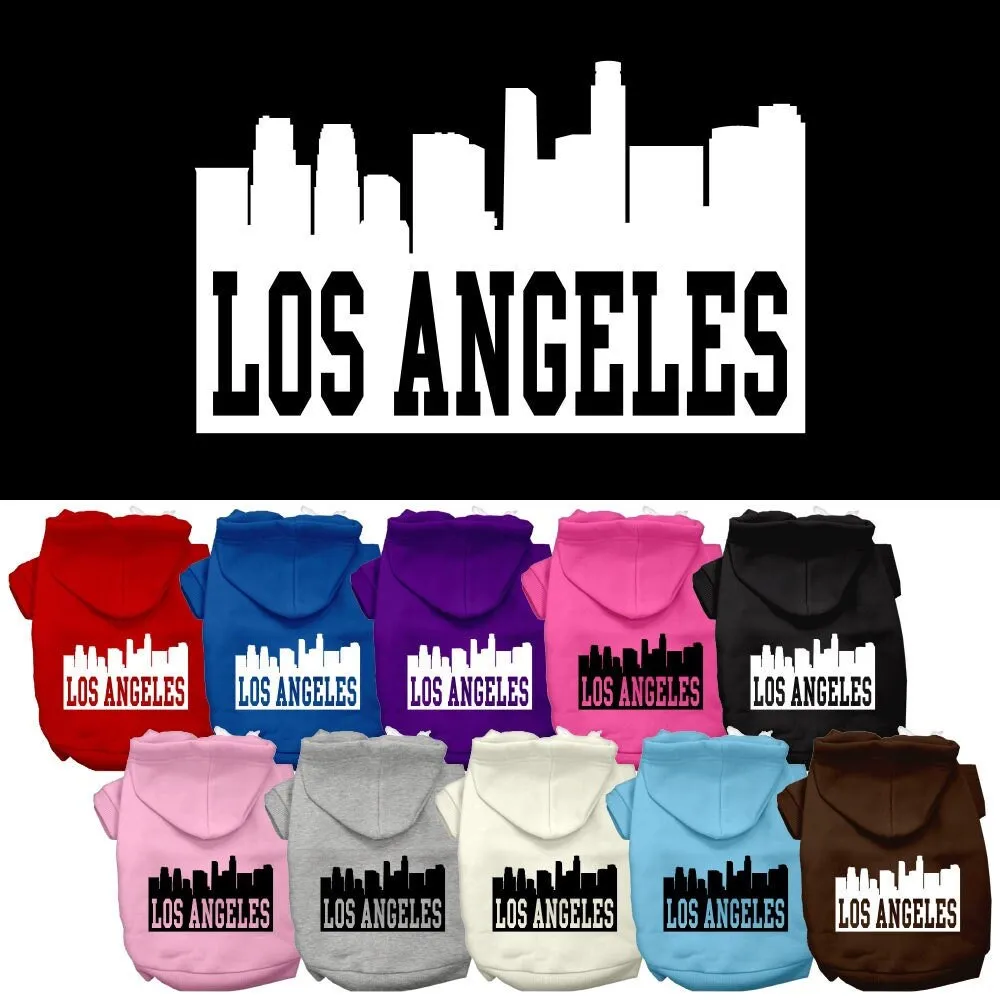 Pet Dog & Cat Hoodie Screen Printed, "Los Angeles Skyline"