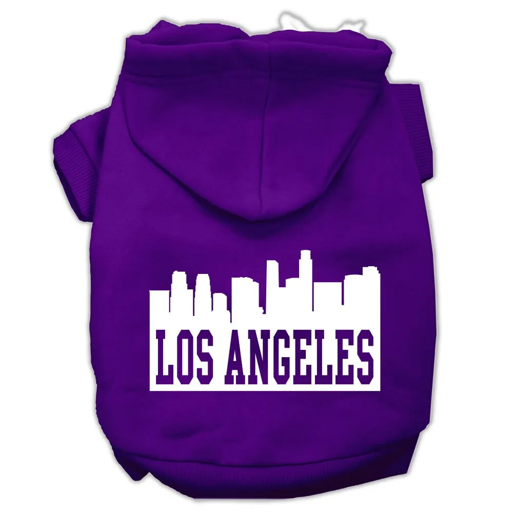 Pet Dog & Cat Hoodie Screen Printed, "Los Angeles Skyline"