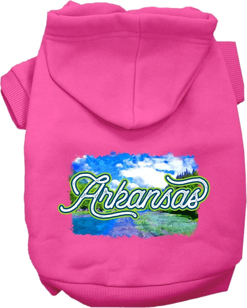 Pet Dog & Cat Screen Printed Hoodie for Medium to Large Pets (Sizes 2XL-6XL), "Arkansas Summer"