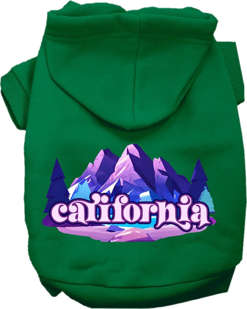 Pet Dog & Cat Screen Printed Hoodie for Medium to Large Pets (Sizes 2XL-6XL), "California Alpine Pawscape"