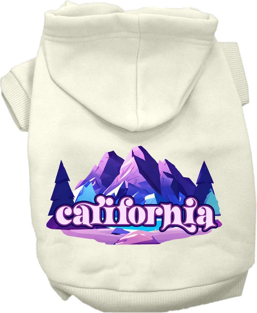 Pet Dog & Cat Screen Printed Hoodie for Medium to Large Pets (Sizes 2XL-6XL), "California Alpine Pawscape"