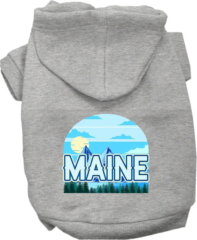 Pet Dog & Cat Screen Printed Hoodie for Medium to Large Pets (Sizes 2XL-6XL), "Maine Trailblazer"