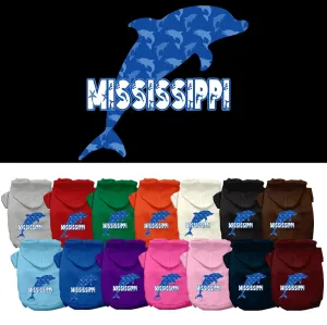 Pet Dog & Cat Screen Printed Hoodie for Medium to Large Pets (Sizes 2XL-6XL), "Mississippi Blue Dolphins"