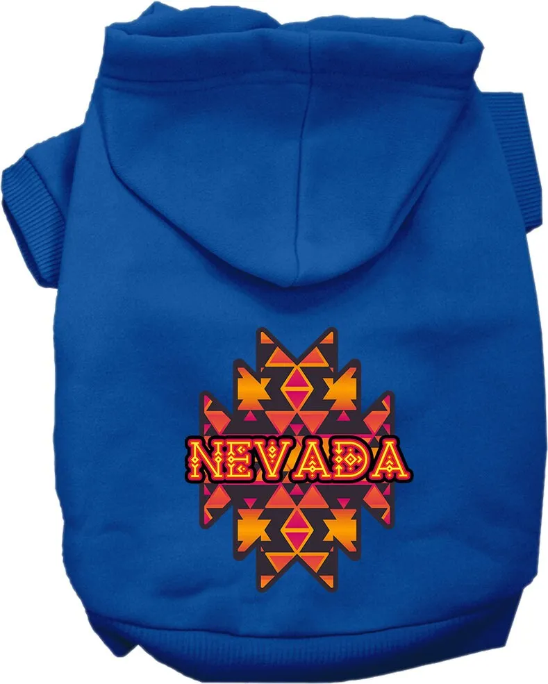 Pet Dog & Cat Screen Printed Hoodie for Medium to Large Pets (Sizes 2XL-6XL), "Nevada Navajo Tribal"