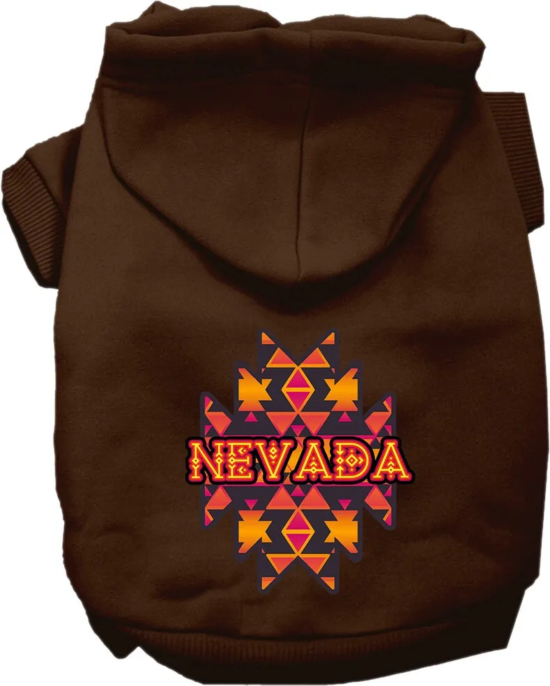 Pet Dog & Cat Screen Printed Hoodie for Medium to Large Pets (Sizes 2XL-6XL), "Nevada Navajo Tribal"