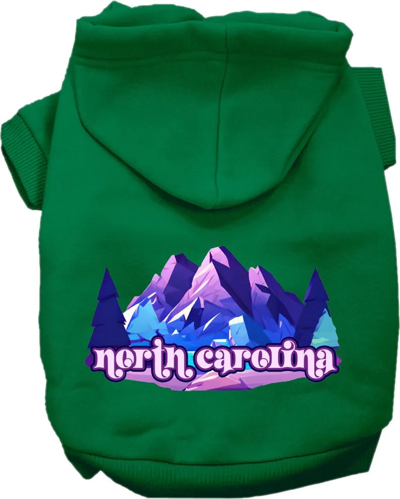 Pet Dog & Cat Screen Printed Hoodie for Medium to Large Pets (Sizes 2XL-6XL), "North Carolina Alpine Pawscape"