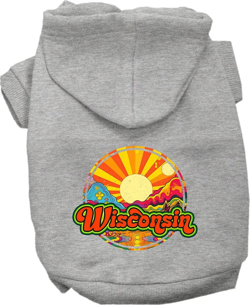 Pet Dog & Cat Screen Printed Hoodie for Medium to Large Pets (Sizes 2XL-6XL), "Wisconsin Mellow Mountain"